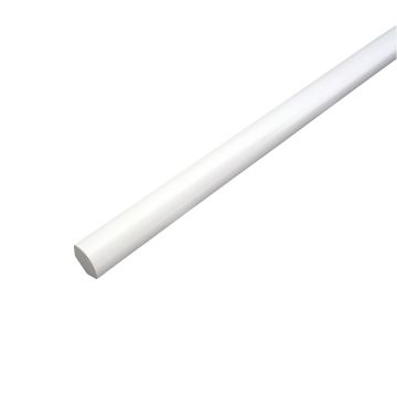 Plastibec PVC Vinyl Quarter Round Moulding, 5/8" x 5/8" x 96" (White)