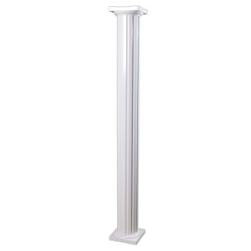 10"D x 10'H Round Fluted Aluminum Column (White)