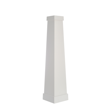  12"W x 60'H Bungalow Tapered Plain PVC Column Wrap 
