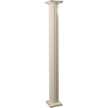 8"D x 10'H Round Fluted Aluminum Column (White)