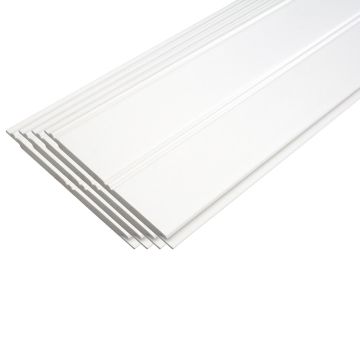 42" Plastibec PVC Vinyl Beadboard Planks, 1/4"T x 4-1/4"W x 42", 4-PK (White)