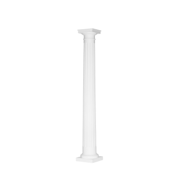 12"W x 8'H Round Fluted Tapered Fiberglass Column