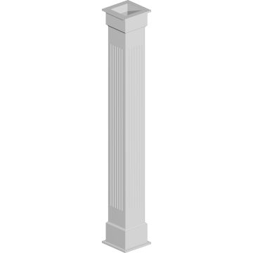 10"W x 72"H Fluted PVC Column Wrap Kit