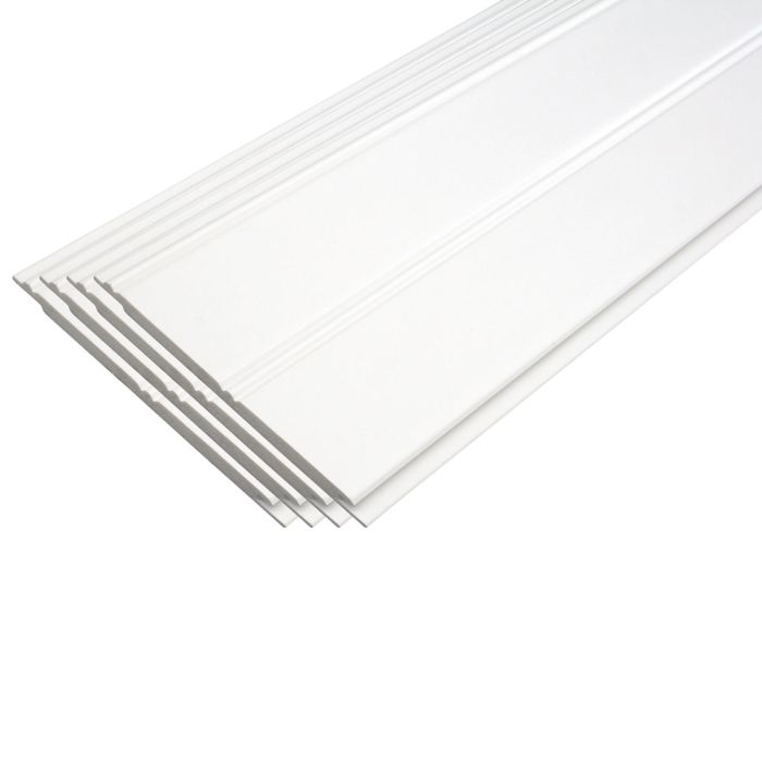 4-PK Plastibec PVC Vinyl Planks, ¼“T x 4-¼“W (White)